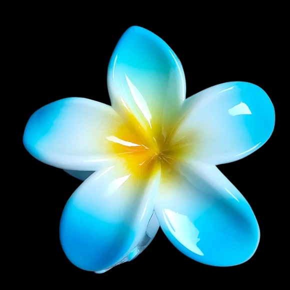 Blue and Yellow Flower Hair Clip - Picture 2 of 2